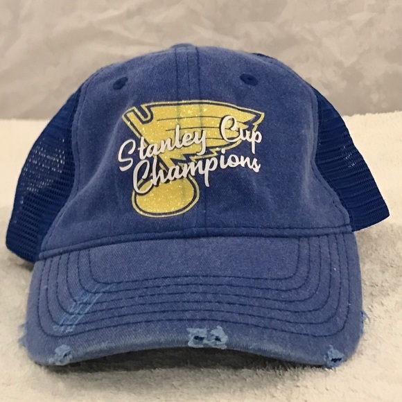 E-Flag NHL St. Louis Blues Women's Adjustable Distressed Stanley Cup Cap - Picture 13 of 13